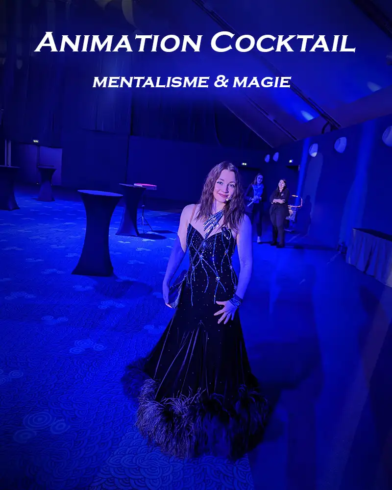 femme mentaliste mentaliste cocktail , magie close up